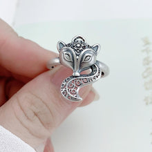 Load image into Gallery viewer, Original Design Thai Silver Fox Opening Ring Vintage Style Retro Elegant Charm Women&#39;s Silver Jewelry
