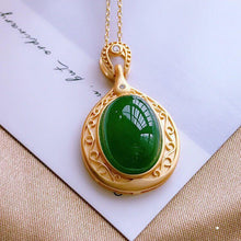 Load image into Gallery viewer, Lokaloca Original Natural Fine Jade Oval Pendant Necklace
