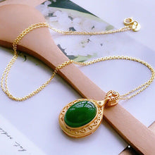 Load image into Gallery viewer, Lokaloca Original Natural Fine Jade Oval Pendant Necklace
