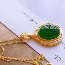 Load image into Gallery viewer, Lokaloca Original Natural Fine Jade Oval Pendant Necklace
