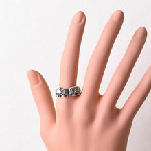 Load image into Gallery viewer, Original Design Auspicious Elephant Opening Adjustable Ring Retro Ethnic Style Elegant Luxury Charm Women Silver Jewelry
