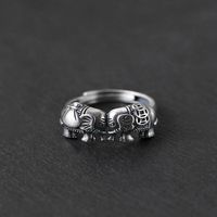 Load image into Gallery viewer, Original Design Auspicious Elephant Opening Adjustable Ring Retro Ethnic Style Elegant Luxury Charm Women Silver Jewelry
