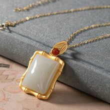 Load image into Gallery viewer, Lokaloca Natural Fine White Jade Pendant Necklace
