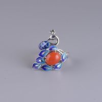 Load image into Gallery viewer, Original Design Enamel Porcelain Colorful Phoenix Jade Opening Adjustable Ring Vintage Retro Charm Women&#39;s Silver Jewelry
