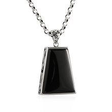 Load image into Gallery viewer, Original Design Geometric Black Agate Pendant Necklace Retro Creative Charm Brand Silver Jewelry
