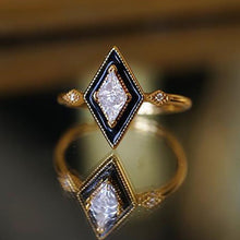 Load image into Gallery viewer, Original Design Geometric Rhombus Crystal Opening Adjustable Ring Retro Light Luxury Charm Lady Brand Silver Jewelry
