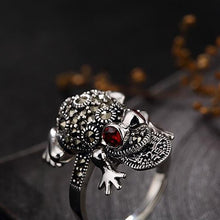 Load image into Gallery viewer, Original Design Golden Frog Opening Adjustable Ring Vintage Retro Luxury Charm Women&#39;s Silver Jewelry
