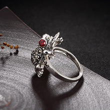 Load image into Gallery viewer, Original Design Golden Frog Opening Adjustable Ring Vintage Retro Luxury Charm Women&#39;s Silver Jewelry
