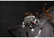 Load image into Gallery viewer, Original Design Golden Frog Opening Adjustable Ring Vintage Retro Luxury Charm Women&#39;s Silver Jewelry
