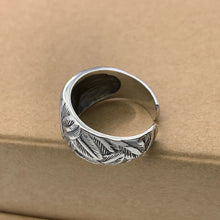 Load image into Gallery viewer, Original Design Flying Bird Opening Ring Creative Feather Texture Exquisite Thai Sliver Designer Unique Craft Luxury Jewelry
