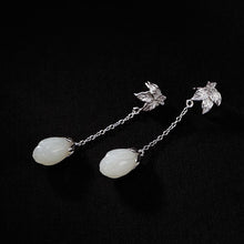 Load image into Gallery viewer, Original Design Natural Fine Jade Long Earrings Vintage Style Retro Elegant Light Luxury Charm Women&#39;s Silver Jewelry
