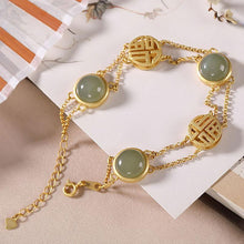 Load image into Gallery viewer, Original Design Natural Fine Jade Round Beads Chain Vintage Retro Charm Women&#39;s Brand Silver Jewelry
