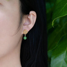 Load image into Gallery viewer, Original Design Natural Fine Jade Earrings Vintage Style Retro Unique Craft Women&#39;s Christmas Gift
