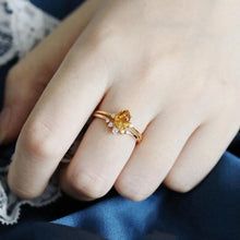 Load image into Gallery viewer, Original Design Natural Citrine Silver Opening Adjustable Ring Retro Elegant Luxury Charm Female Jewelry
