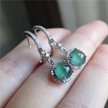 Load image into Gallery viewer, Original Design Natural Green Jade Earrings Luxury Charm Women&#39;s Brand Silver Jewelry
