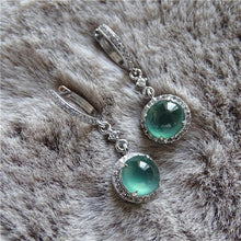 Load image into Gallery viewer, Original Design Natural Green Jade Earrings Luxury Charm Women&#39;s Brand Silver Jewelry
