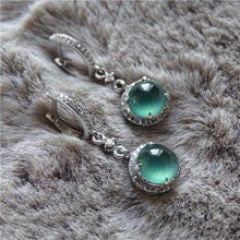 Load image into Gallery viewer, Original Design Natural Green Jade Earrings Luxury Charm Women&#39;s Brand Silver Jewelry
