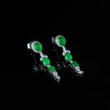 Load image into Gallery viewer, Original Design Natural Green Chalcedony Earrings Vintage Retro Luxury Charm Women&#39;s Silver Jewelry
