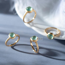 Load image into Gallery viewer, Original Design Natural Jade Jasper Opening Adjustable Ring Retro Luxury Ancient Golden Craft Women&#39;s Silver Jewelry
