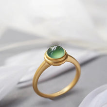 Load image into Gallery viewer, Original Design Natural Jade Jasper Opening Adjustable Ring Retro Luxury Ancient Golden Craft Women&#39;s Silver Jewelry
