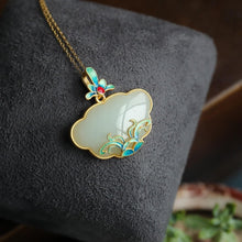 Load image into Gallery viewer, Original Design Fine Jade Pendant Necklace Vintage Style Retro Charm Women&#39;s Silver Jewelry
