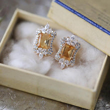 Load image into Gallery viewer, Original Design Shining Yellow Topaz Earrings Exquisite and Luxurious Charming Women&#39;s Silver Brand Jewelry
