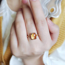 Load image into Gallery viewer, Original Design Silver Inlaid Natural Citrine Opening Adjustable Ring Elegant Luxury Charm Female Jewelry
