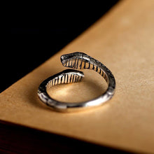 Load image into Gallery viewer, Original Design Snake-shaped Open Ring Unique Designer Craftsmanship Bohemian Thai Women&#39;s Silver Jewelry
