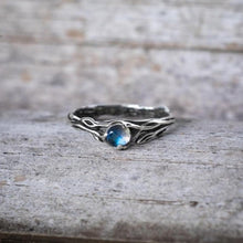 Load image into Gallery viewer, Original Design Moonstone Open Adjustable Ring Retro Blue Charm Ladies Brand Silver Jewelry
