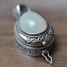 Load image into Gallery viewer, Original Designer Craft Natural White Jade Charm Unique Pendant Necklace Vintage Style Retro Creative Women&#39;s Silver Jewelry
