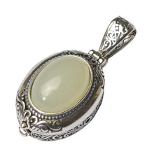 Load image into Gallery viewer, Original Designer Craft Natural White Jade Charm Unique Pendant Necklace Vintage Style Retro Creative Women&#39;s Silver Jewelry
