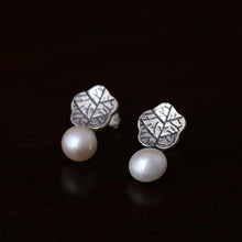 Load image into Gallery viewer, Original Designer Craft Lotus Leaf Earrings Natural Pearl Earrings Elegant Charm Women&#39;s Silver Jewelry
