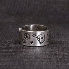 Load image into Gallery viewer, Original Designer Money Stars Poker Smiling Face Opening Adjustable Ring Unique Creative Punk Style Women&#39;s Brand Jewelry
