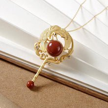 Load image into Gallery viewer, Original Designer Craft Southern Red Agate Pendant Brooch Vintage Style Retro Unique Charm Brand Silver Jewelry
