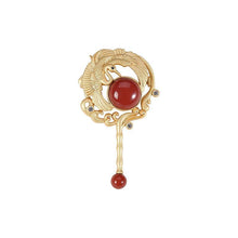 Load image into Gallery viewer, Original Designer Craft Southern Red Agate Pendant Brooch Vintage Style Retro Unique Charm Brand Silver Jewelry
