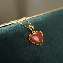 Load image into Gallery viewer, Original Craft Natural Souther Red Agate Heart Shape Pendant Necklace Fresh Romantic Lovely Women Charm Brand Jewelry
