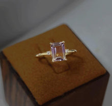 Load image into Gallery viewer, Original Inlaid Amethyst Faceted Geometric Open Ring Niche Luxury Charm Women&#39;s Brand Silver Jewelry
