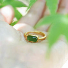 Load image into Gallery viewer, Original Natural Fine Jade Opening Adjustable Ring Elegant Exquisite Charm Silver Jewelry
