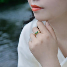 Load image into Gallery viewer, Original Natural Fine Jade Opening Adjustable Ring Elegant Exquisite Charm Silver Jewelry
