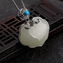 Load image into Gallery viewer, Original Natural Fine White Jade Pendant Necklace Vintage Classical Retro Charm Women&#39;s Silver Jewelry
