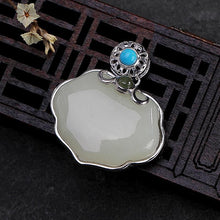 Load image into Gallery viewer, Original Natural Fine White Jade Pendant Necklace Vintage Classical Retro Charm Women&#39;s Silver Jewelry
