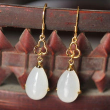 Load image into Gallery viewer, Original Natural White Jade Drop Earrings Vintage Style Retro Style Elegant Charm Women&#39;s Jewelry
