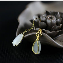 Load image into Gallery viewer, Original Natural White Jade Drop Earrings Vintage Style Retro Style Elegant Charm Women&#39;s Jewelry
