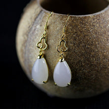 Load image into Gallery viewer, Original Natural White Jade Drop Earrings Vintage Style Retro Style Elegant Charm Women&#39;s Jewelry
