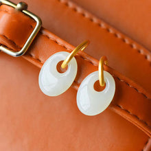 Load image into Gallery viewer, Original Natural White Jade Oval Earrings Vintage Style Retro Creative Elegant Women&#39;s Jewelry
