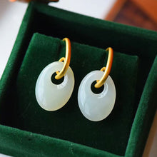 Load image into Gallery viewer, Original Natural White Jade Oval Earrings Vintage Style Retro Creative Elegant Women&#39;s Jewelry
