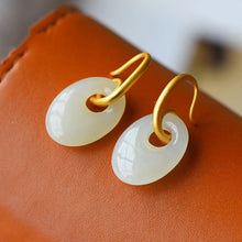 Load image into Gallery viewer, Original Natural White Jade Oval Earrings Vintage Style Retro Creative Elegant Women&#39;s Jewelry
