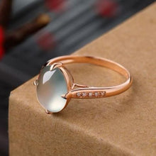 Load image into Gallery viewer, Original Natural Ice Chalcedony Rose Gold Opening Adjustable Ring Retro Aristocratic Light Luxury Charm Women&#39;s Silver Jewelry
