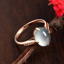 Load image into Gallery viewer, Original Natural Ice Chalcedony Rose Gold Opening Adjustable Ring Retro Aristocratic Light Luxury Charm Women&#39;s Silver Jewelry
