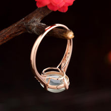 Load image into Gallery viewer, Original Natural Ice Chalcedony Rose Gold Opening Adjustable Ring Retro Aristocratic Light Luxury Charm Women&#39;s Silver Jewelry
